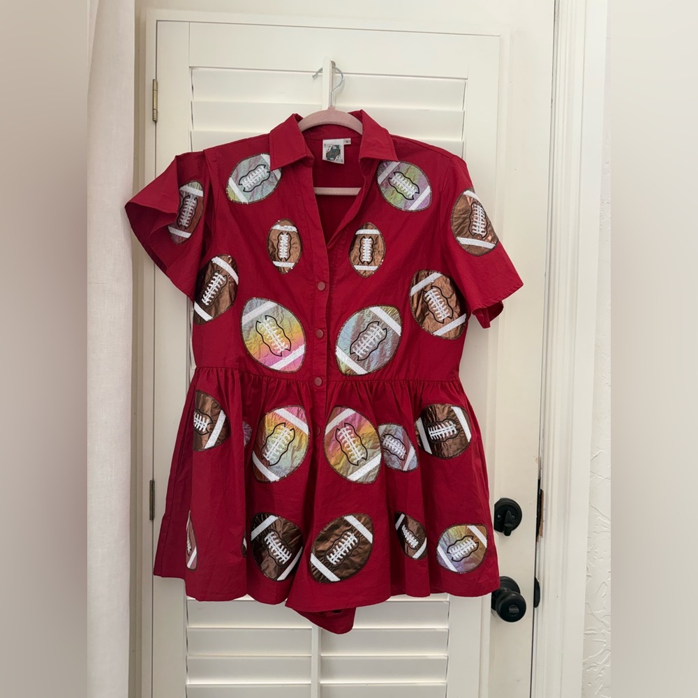 Queen of Sparkles Football Romper